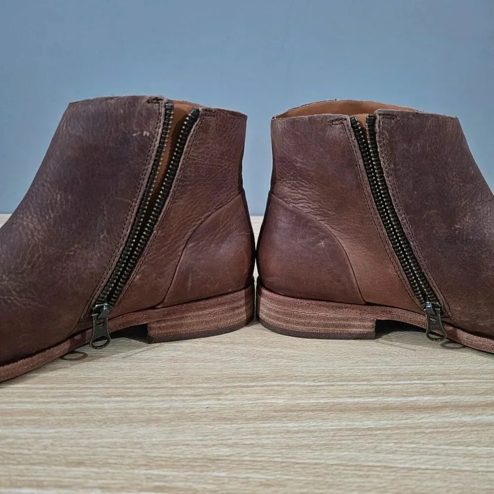 NEW Kork East Riley Ankle Bootie Western Brown Leather Size 7.5